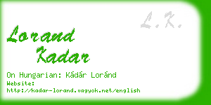 lorand kadar business card